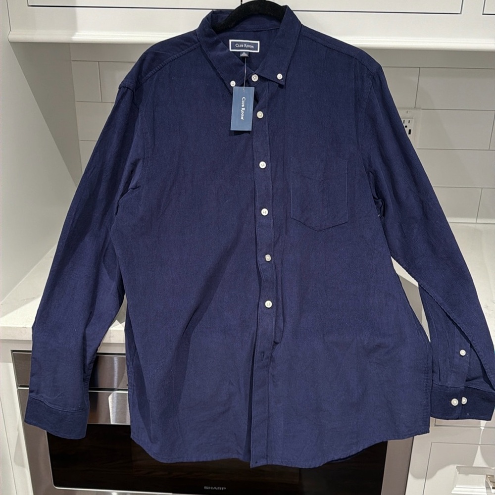 NWT - Charter Club men’s corduroy button up shirt - size XL